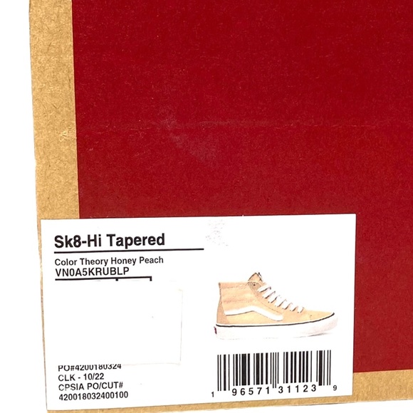 VANS Sk8-Hi Tapered Shoes Women's Suede Peach Canvas Sneakers Skate VN0A5KRUBLP - Picture 9 of 10